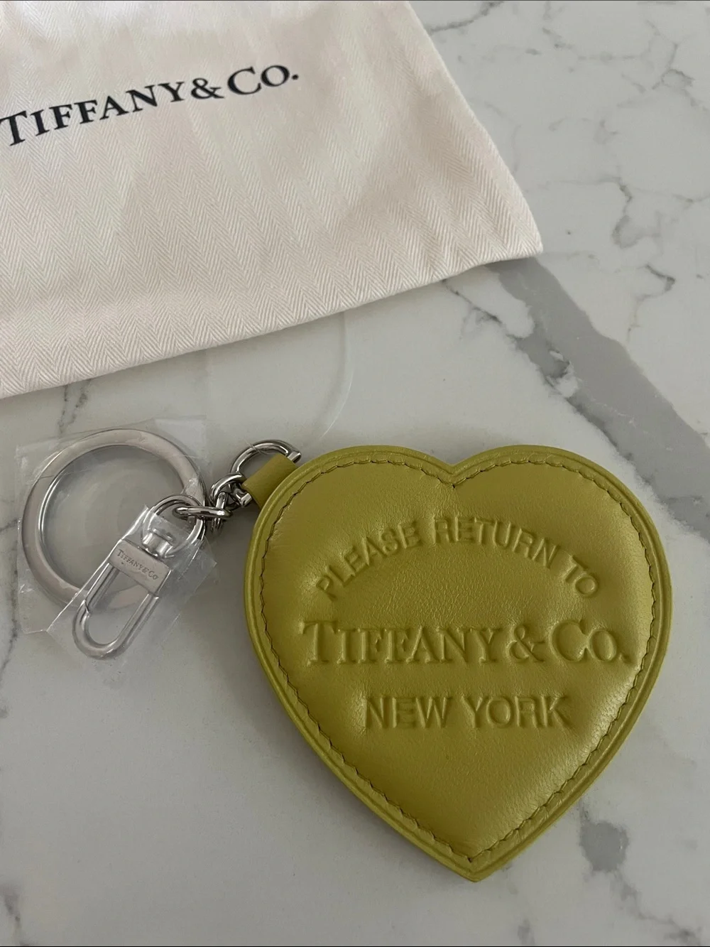Return to Tiffany & Co. Yellow-Green Heart Key Charm
